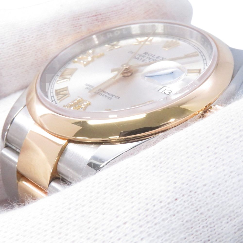 Rolex Datejust SS 18k Yellow Gold Roulette Silver Dial VI IX Diamond — view 4