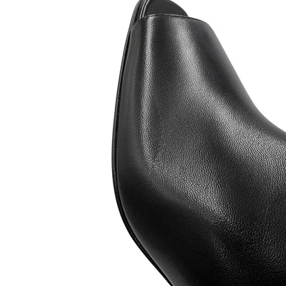 Hermes Sandals Ma Roulis 45 Nappa Leather 37 Heels Shoes Black — view 6