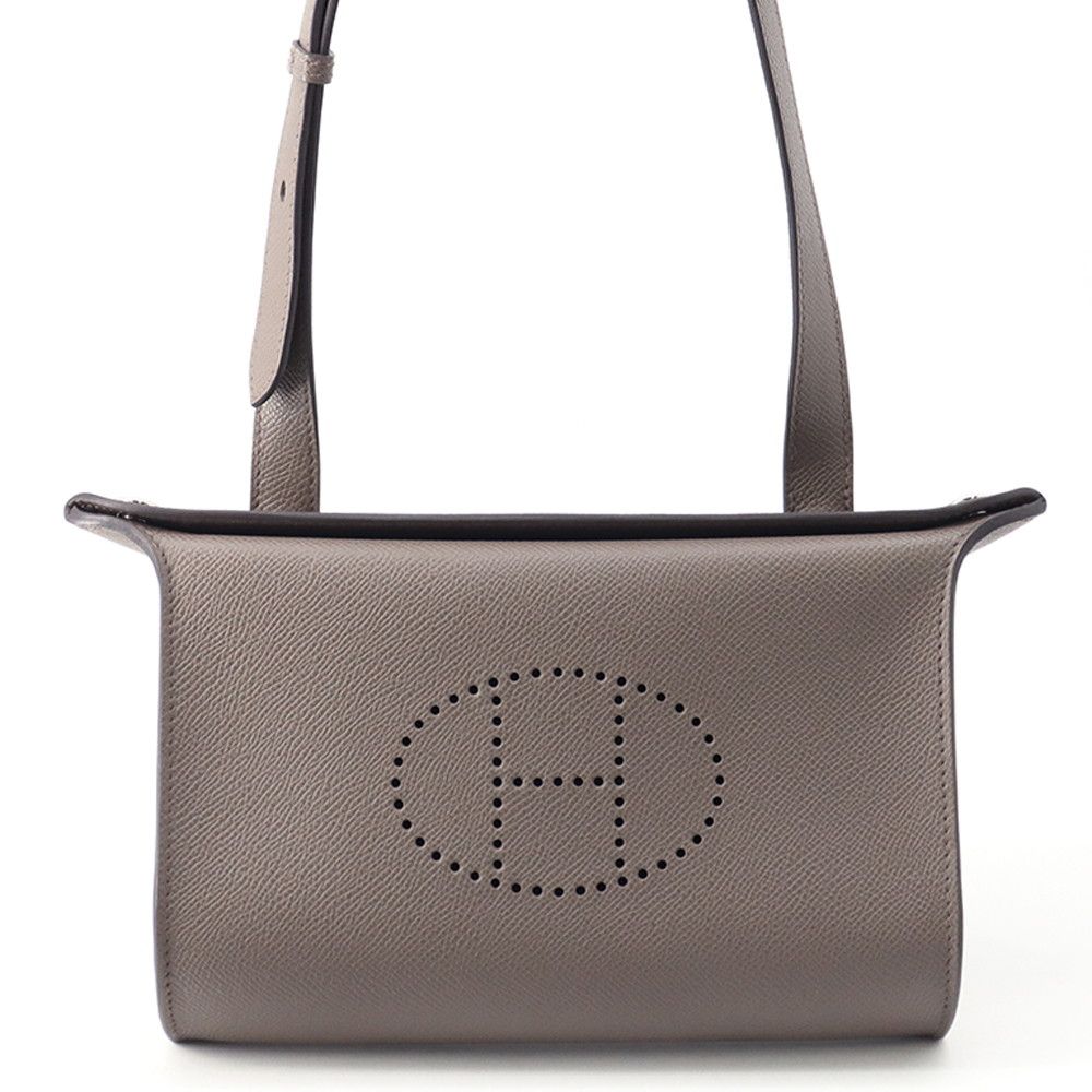 Hermes Shoulder Bag Vidopoche Etain Silver Epsom