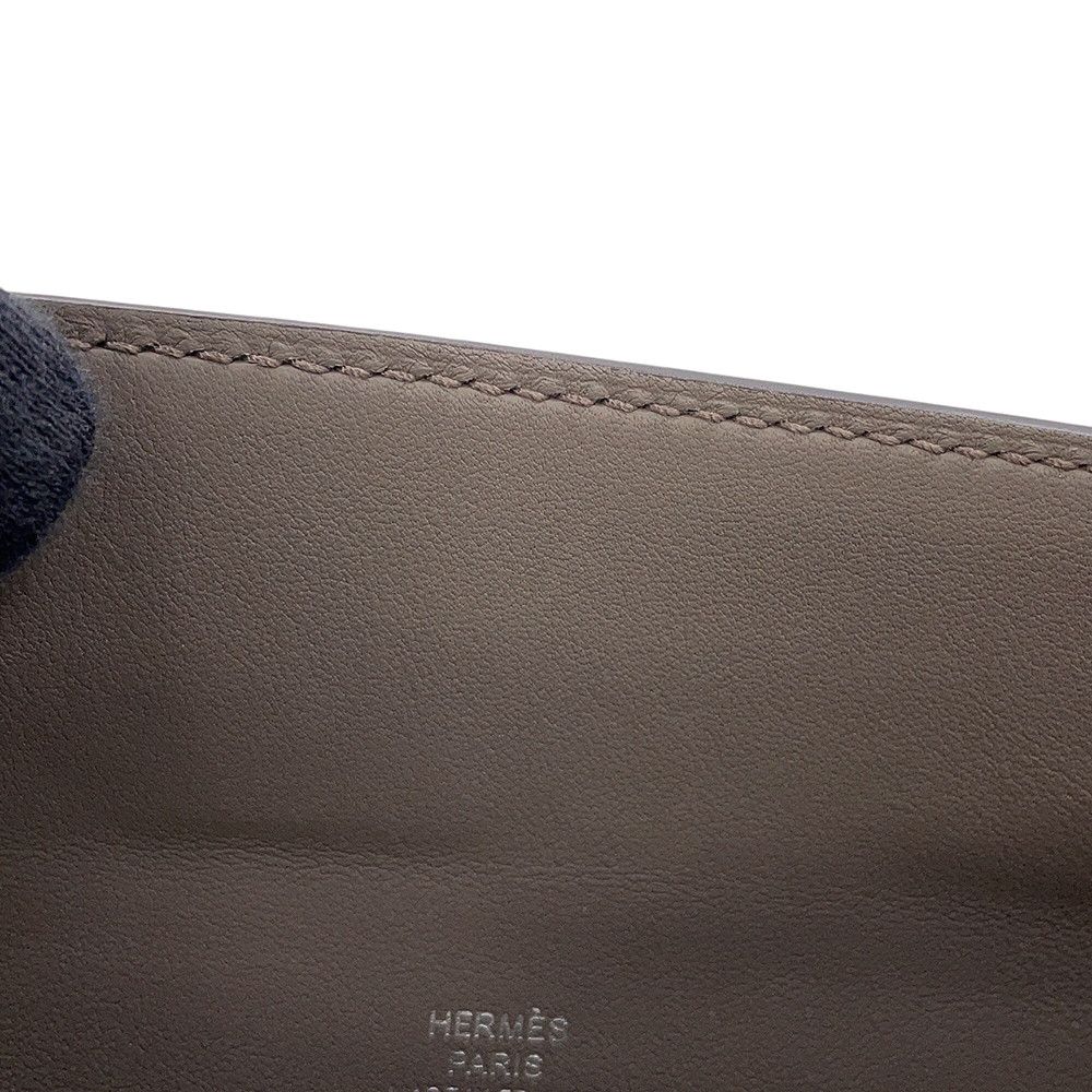 Hermes Shoulder Bag Vidopoche Etain Silver Epsom — view 8