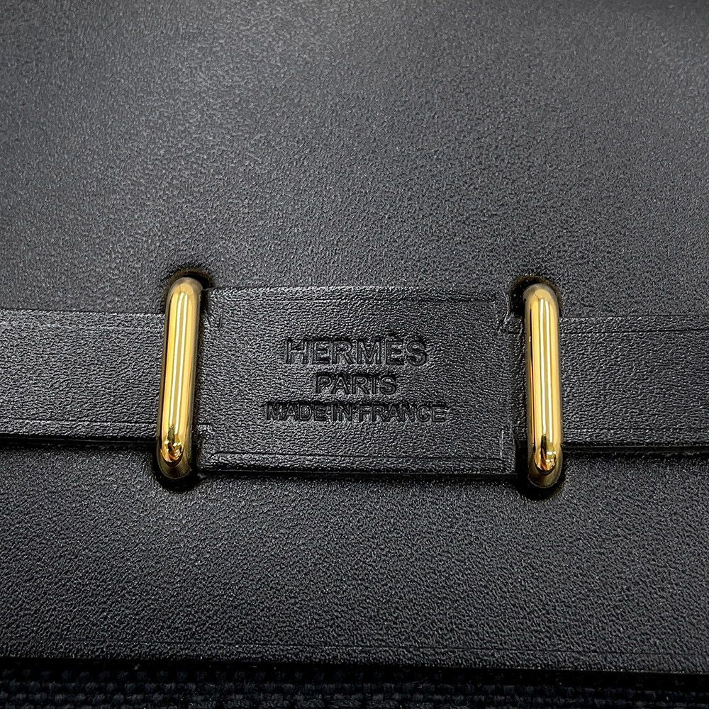 Hermes Shoulder Bag Herbag Zip Mini Black Gold Toilet Ash Vache Hunter — view 6