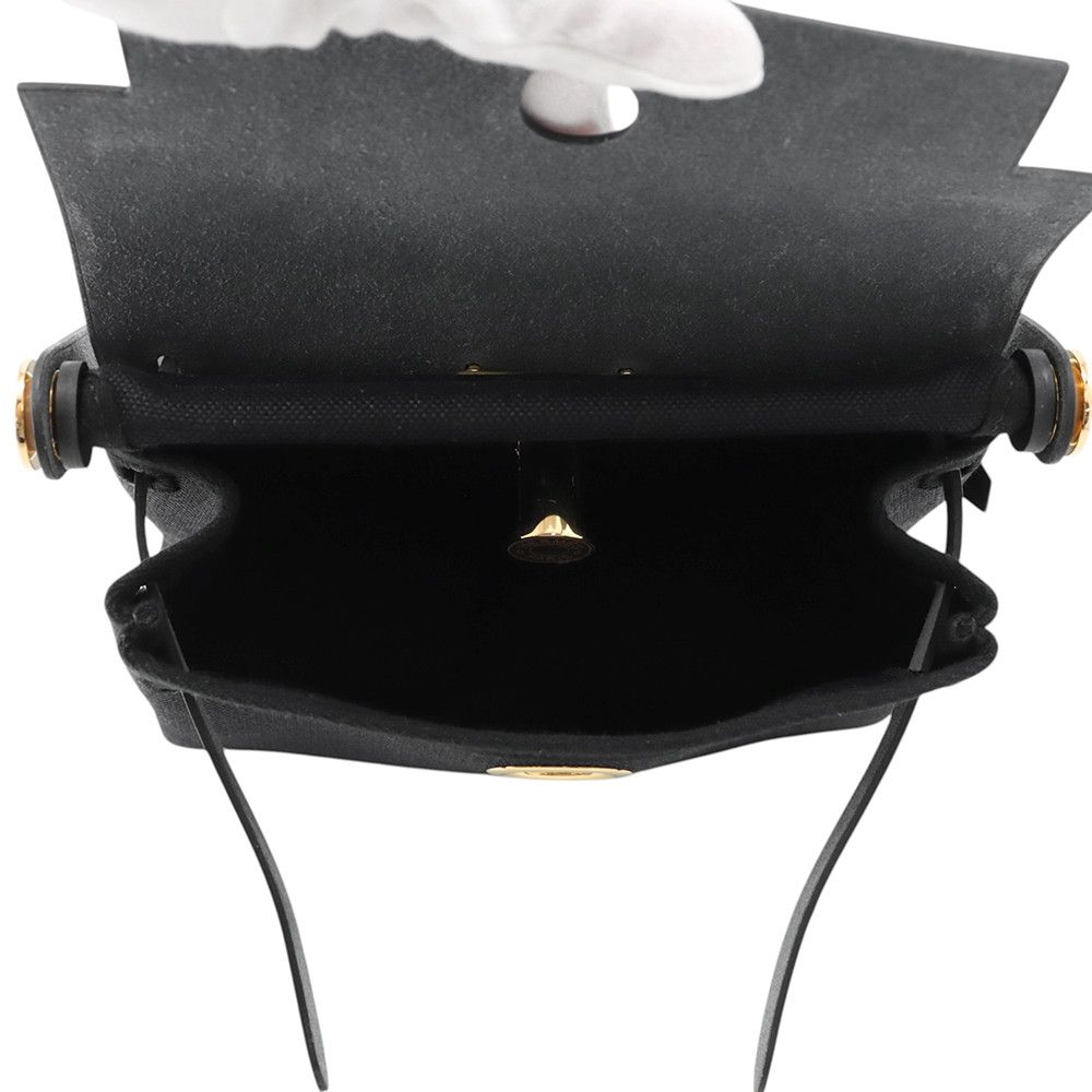 Hermes Shoulder Bag Herbag Zip Mini Black Gold Toilet Ash Vache Hunter — view 5