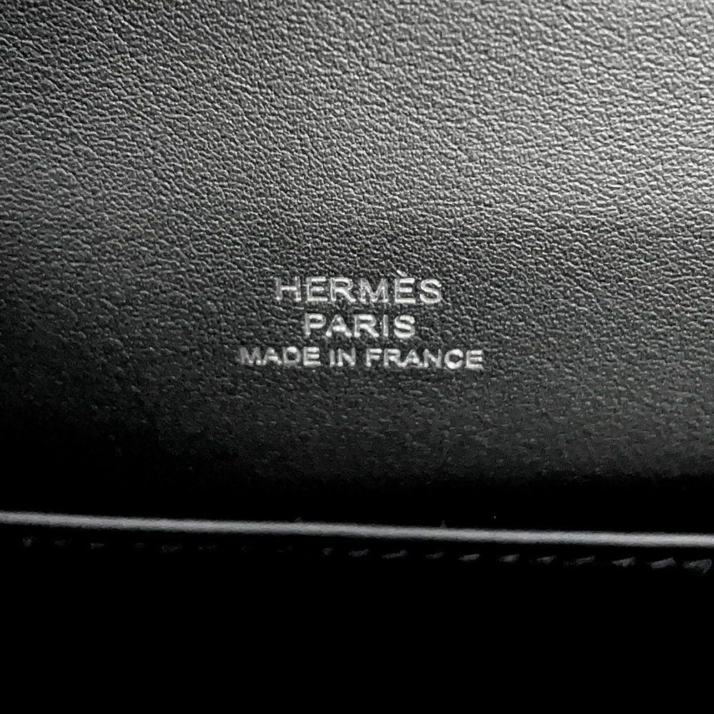 Hermes Handbag Pochette Kelly Black Silver Swift — view 6