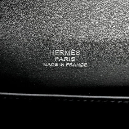 Hermes Handbag Pochette Kelly Black Silver Swift — view 6