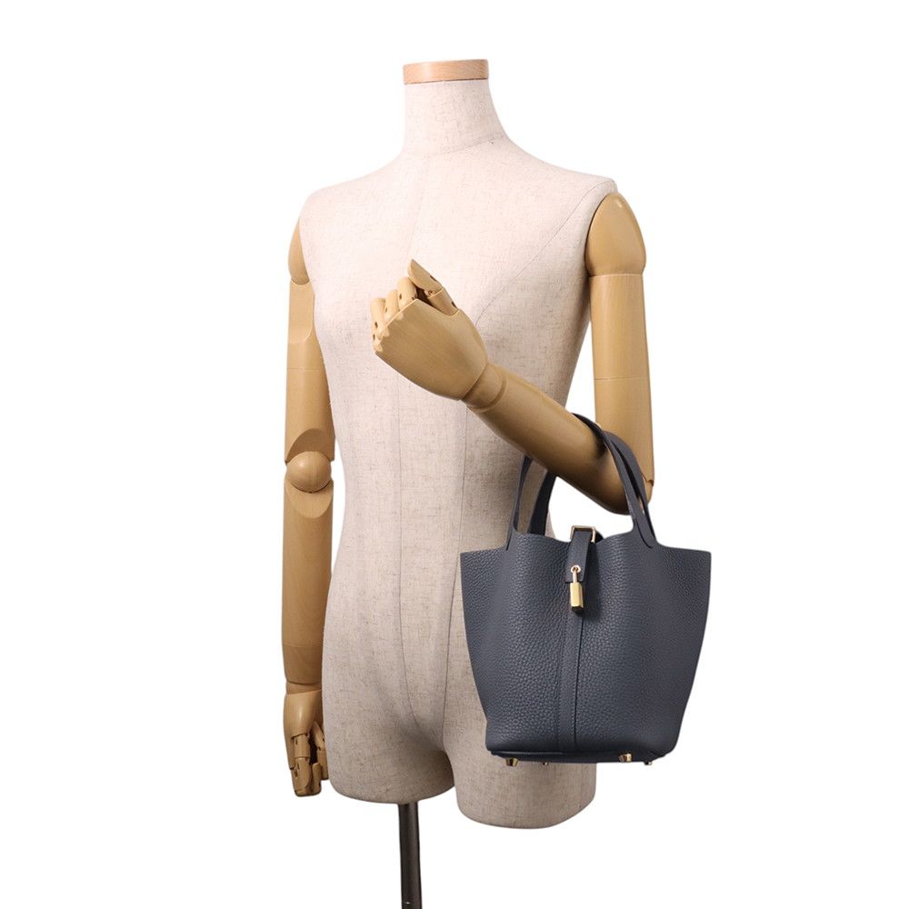 Hermes Handbag Picotin Lock PM Grimisty Champagne Gold Taurillon Clemence — view 4