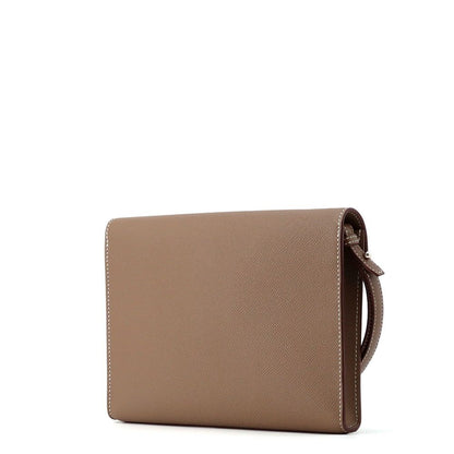 Hermes Clutch Sac a Depeche 24 Etoupe Silver Epsom — view 2