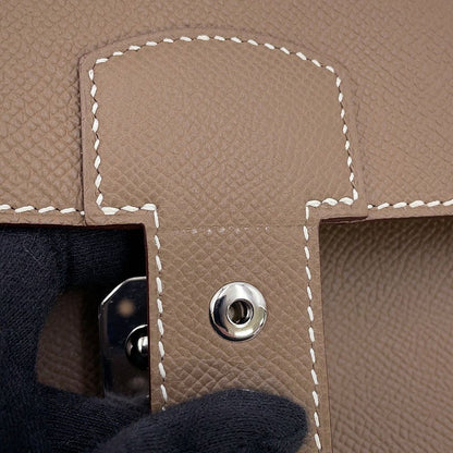Hermes Clutch Sac a Depeche 24 Etoupe Silver Epsom — view 8