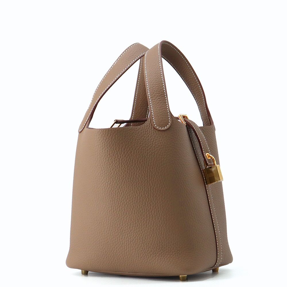 Hermes Handbag Picotin Lock PM Etoupe Gold Taurillon Clemence — view 2