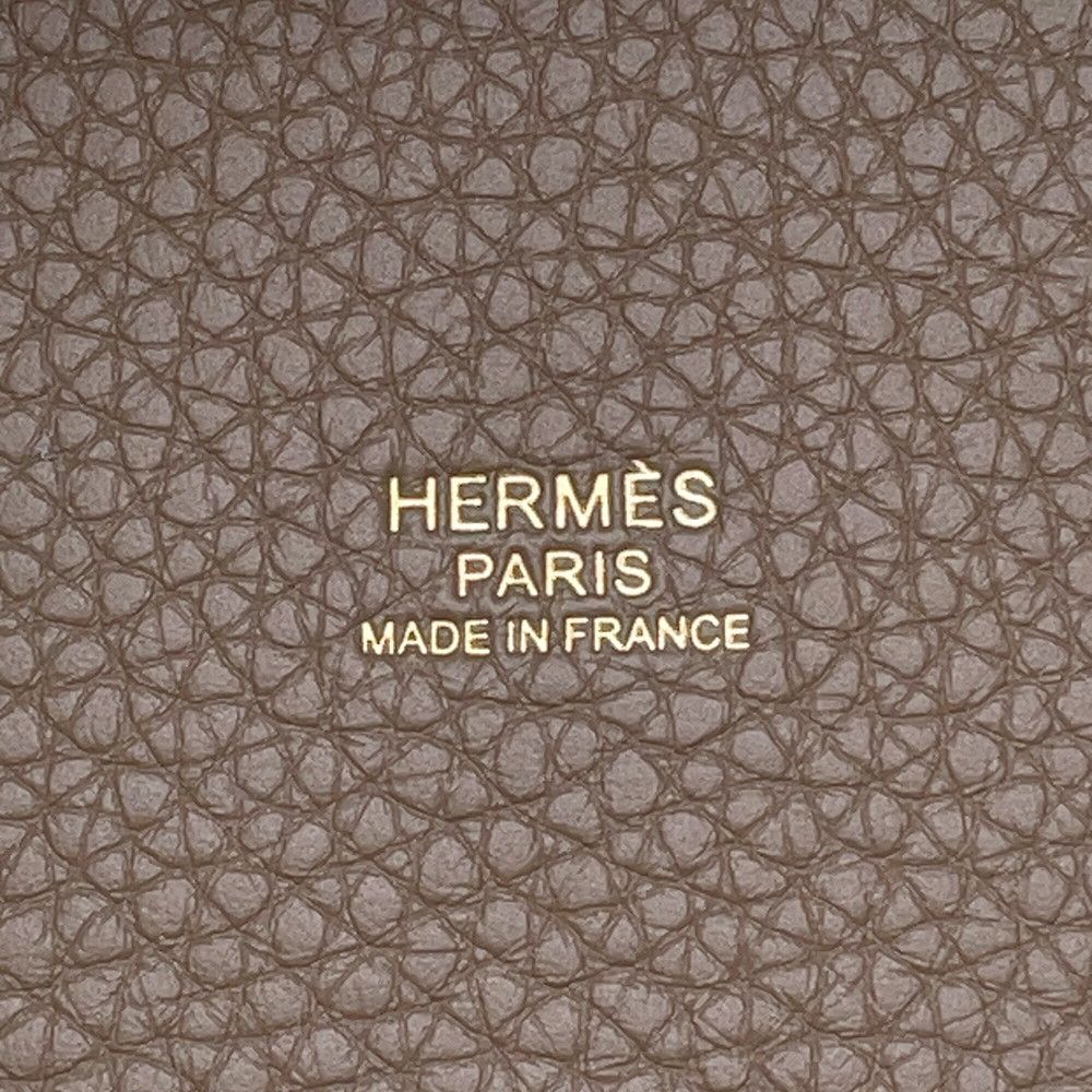 Hermes Handbag Picotin Lock MM Etoupe Gold Taurillon Clemence Tote — view 6