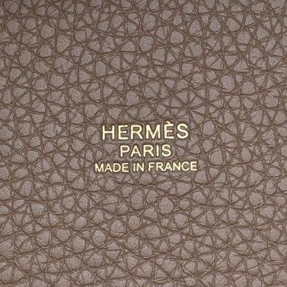 Hermes Handbag Picotin Lock MM Etoupe Gold Taurillon Clemence Tote — view 6