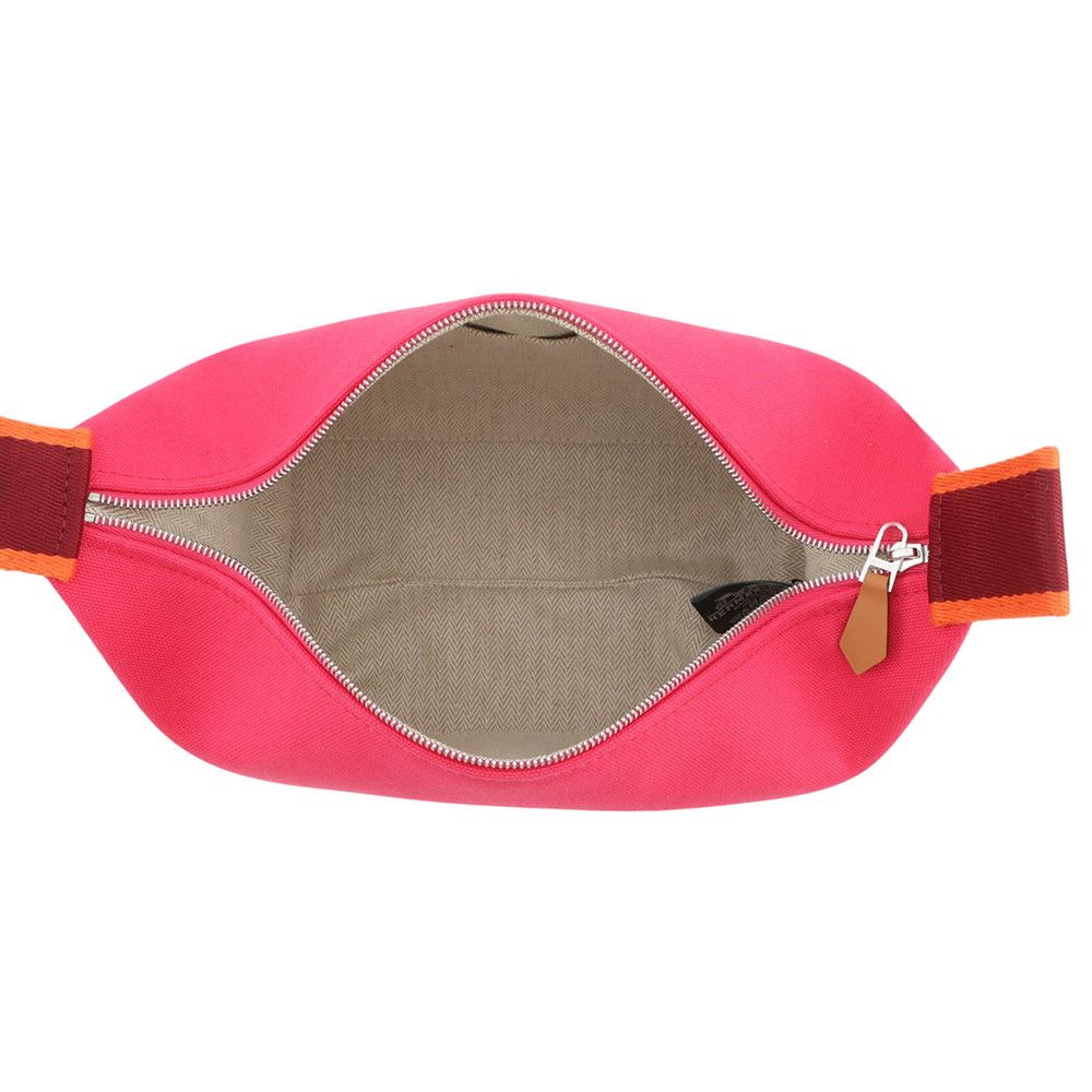 Hermes Pouch Bride-a-Brac PM Hibiscus Silver Canvas Case — view 5