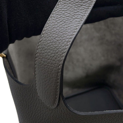 Hermes Handbag Picotin Lock MM Graphite Gold Taurillon Morris Tote — view 7