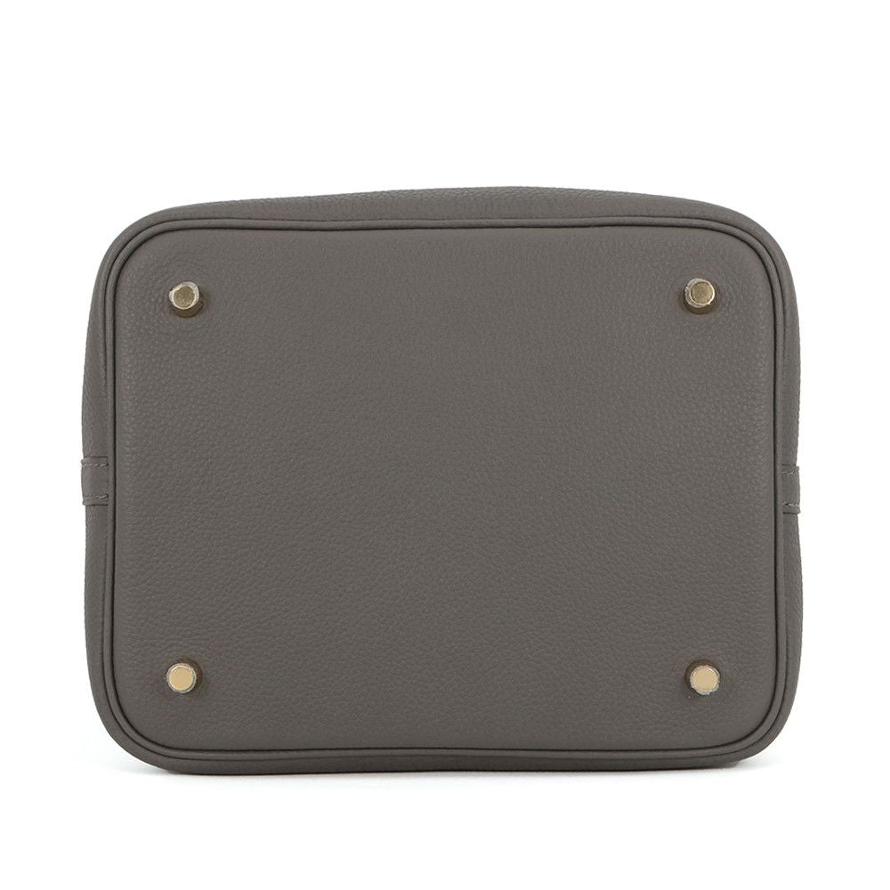 Hermes Handbag Picotin Lock MM Graphite Gold Taurillon Morris Tote — view 3