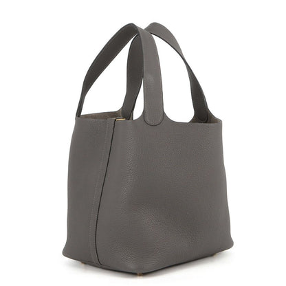 Hermes Handbag Picotin Lock MM Graphite Gold Taurillon Morris Tote — view 2