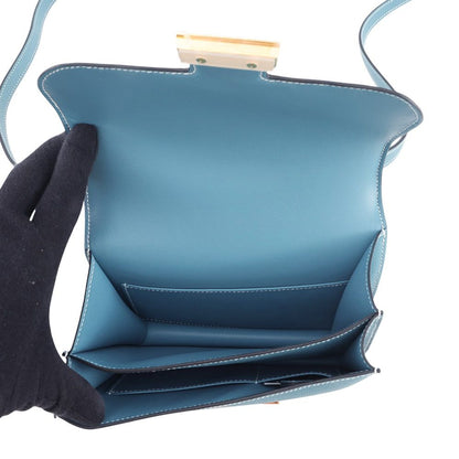 Hermes Shoulder Bag Mini Constance 3 Miloire New Blue Jean Gold Epsom — view 7