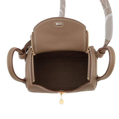 Hermes Lindy Mini Etoupe Gold Swift 2-Way Shoulder Bag — view 5