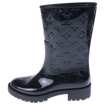 Louis Vuitton Drops Flat Half Boots Monogram Rain Black