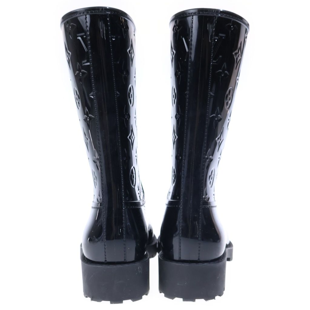 Louis Vuitton Drops Flat Half Boots Monogram Rain Black — view 3