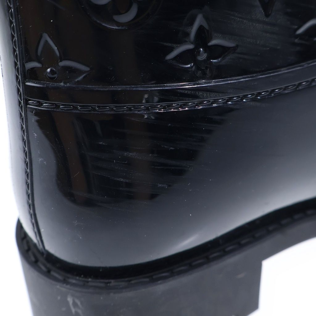 Louis Vuitton Drops Flat Half Boots Monogram Rain Black — view 6