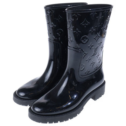 Louis Vuitton Drops Flat Half Boots Monogram Rain Black — view 2