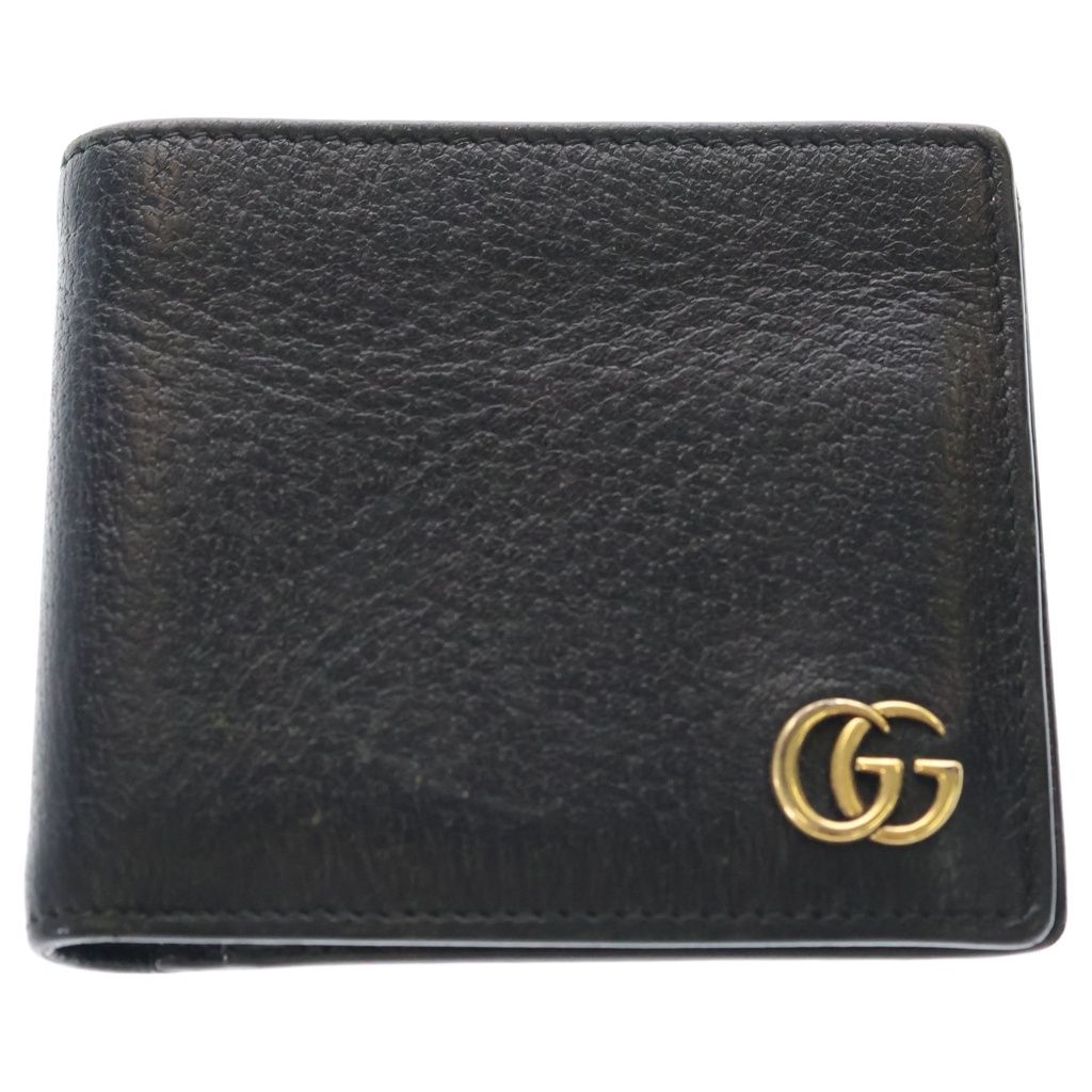 Gucci GG Marmont Leather Compact Wallet Bifold Black