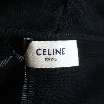 Celine Logo Print Hoodie Pullover Black — view 6