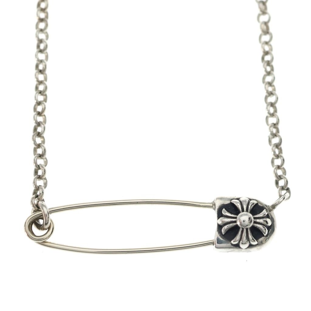 Chrome Hearts Safety Pin Roll Chain Silver Necklace — view 3
