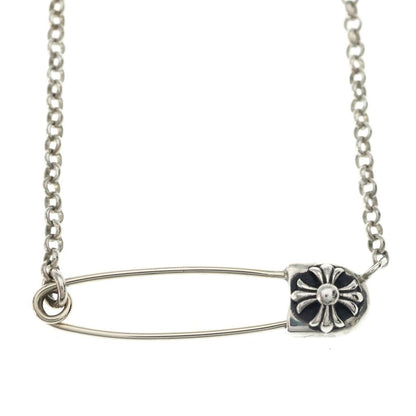 Chrome Hearts Safety Pin Roll Chain Silver Necklace — view 3