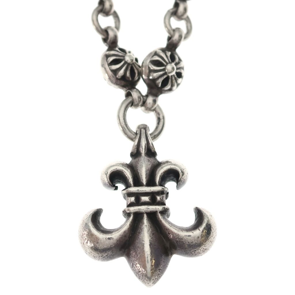 Chrome Hearts 1 Crsbl Chn Sml BS Fluer Cross Ball Chain BS CH Necklace Silver — view 3