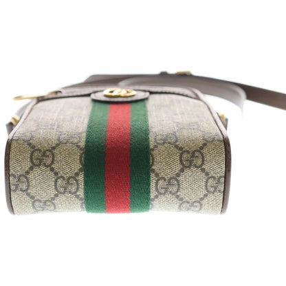 Gucci GG Supreme Ophidia Shoulder Bag Brown Leather — view 5
