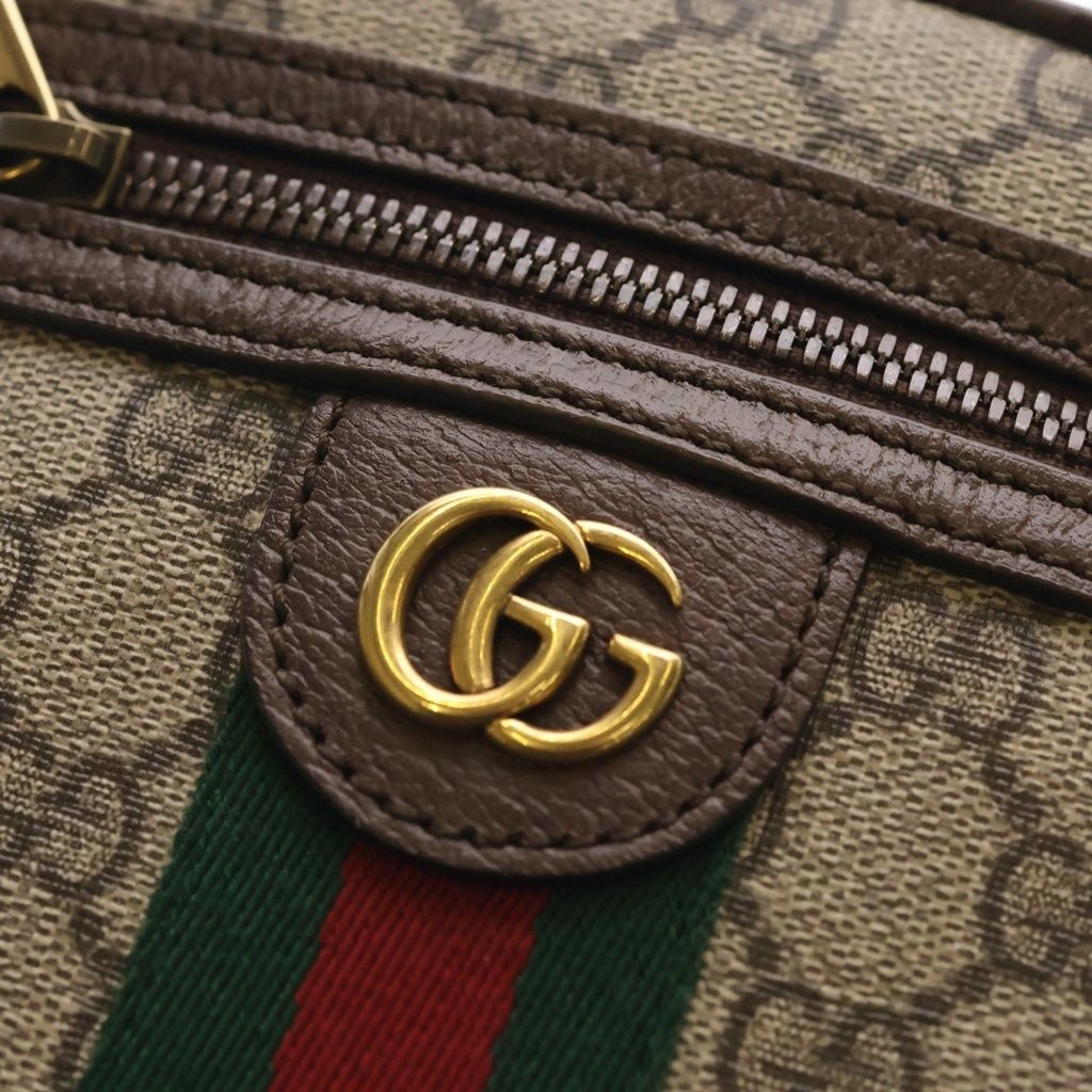 Gucci GG Supreme Ophidia Shoulder Bag Brown Leather — view 7