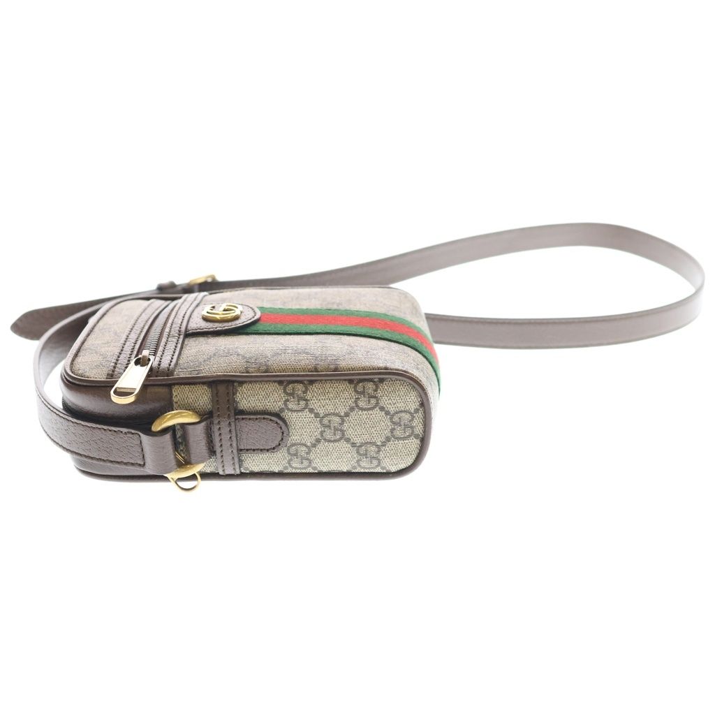 Gucci GG Supreme Ophidia Shoulder Bag Brown Leather — view 3