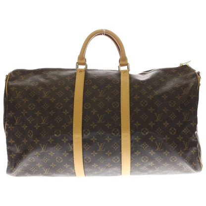 Louis Vuitton Monogram Keepall Bandouliere 50 Boston Bag Brown Leather
