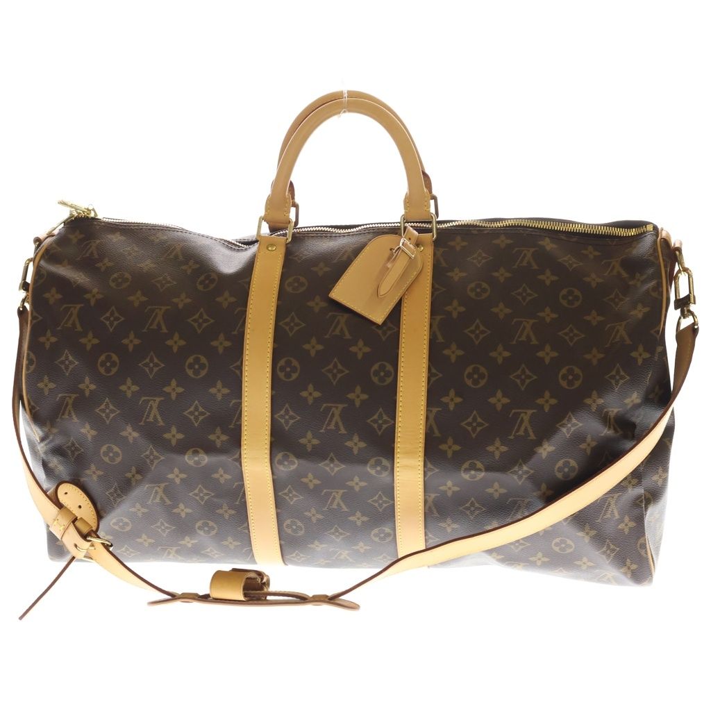 Louis Vuitton Monogram Keepall Bandouliere 50 Boston Bag Brown Leather — view 2