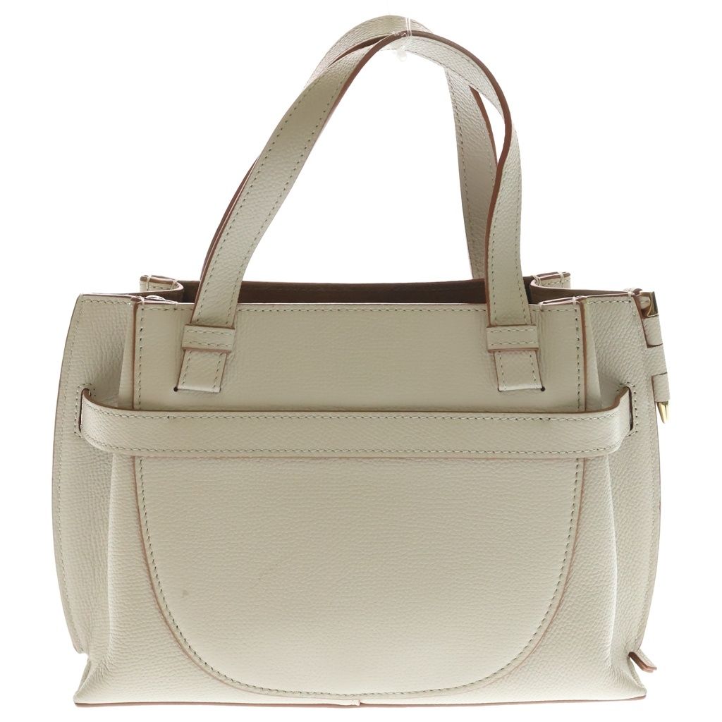 Loewe Gate Top Handle 2-Way Shoulder Bag Ivory Brown Leather Gold — view 2
