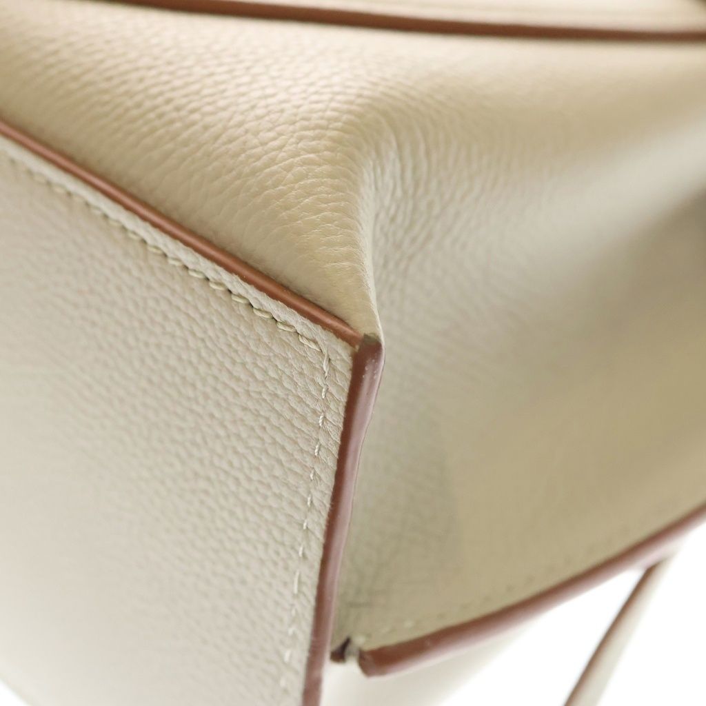 Loewe Gate Top Handle 2-Way Shoulder Bag Ivory Brown Leather Gold — view 6