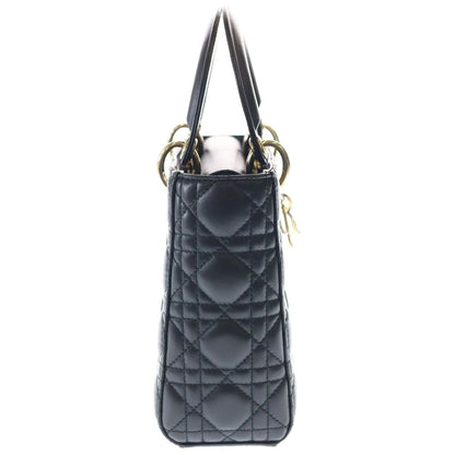 Dior Lady My 2-Way Mini Shoulder Bag Black Leather Gold — view 3