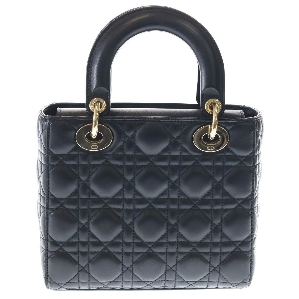 Dior Lady My 2-Way Mini Shoulder Bag Black Leather Gold — view 2