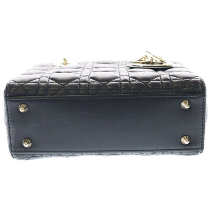 Dior Lady My 2-Way Mini Shoulder Bag Black Leather Gold — view 4