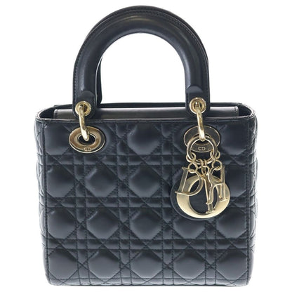 Dior Lady My 2-Way Mini Shoulder Bag Black Leather Gold
