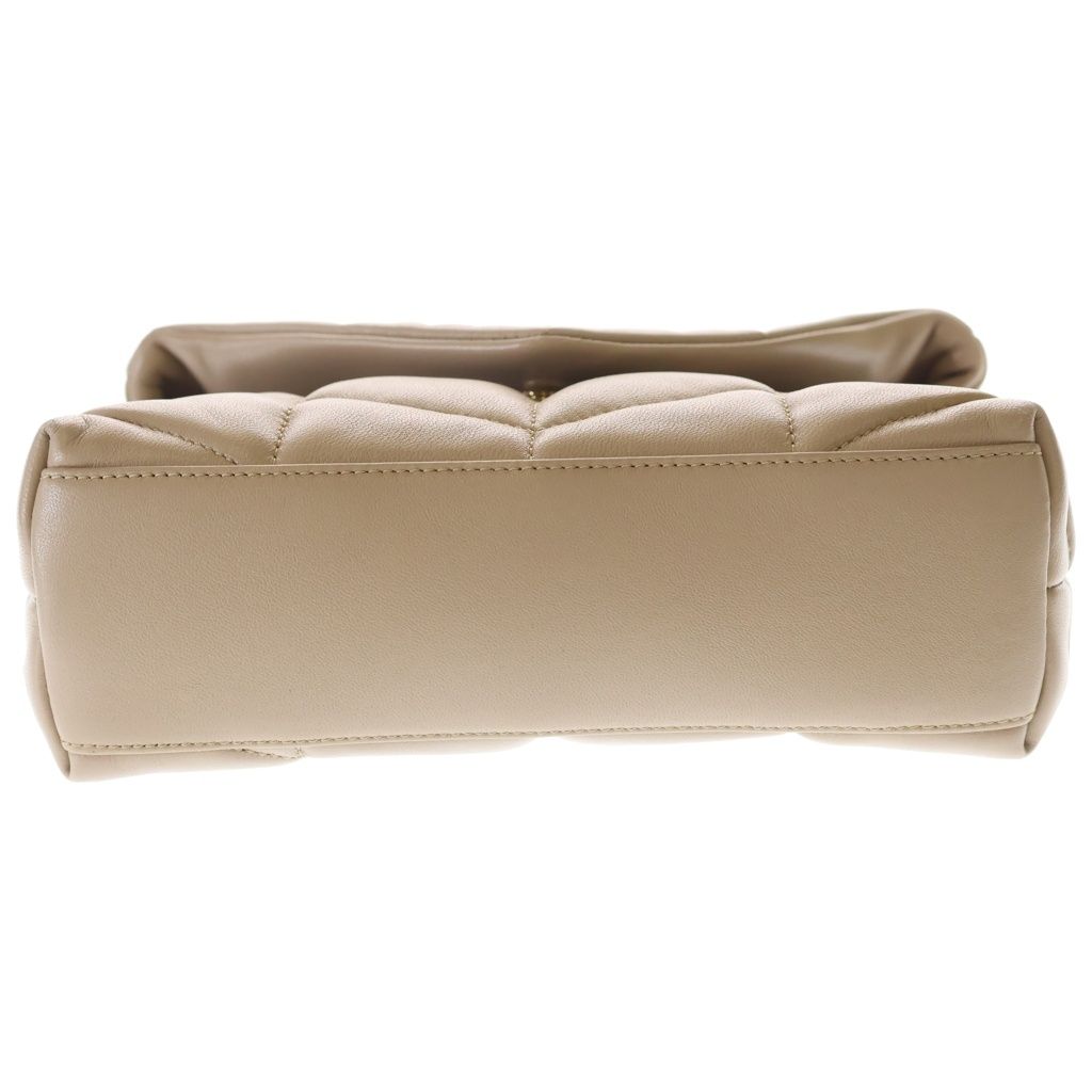 Saint Laurent Paris Lou Puffer Toy Quilted Chain Shoulder Bag Beige Lambskin — view 4