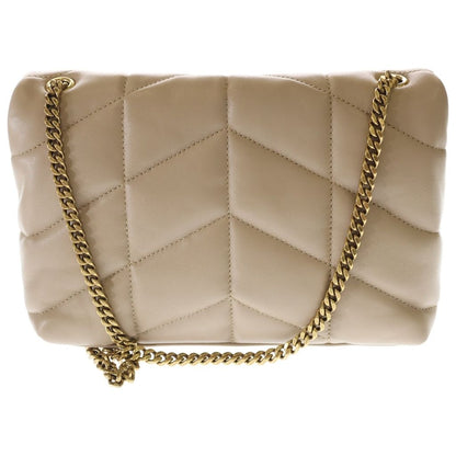 Saint Laurent Paris Lou Puffer Toy Quilted Chain Shoulder Bag Beige Lambskin — view 2