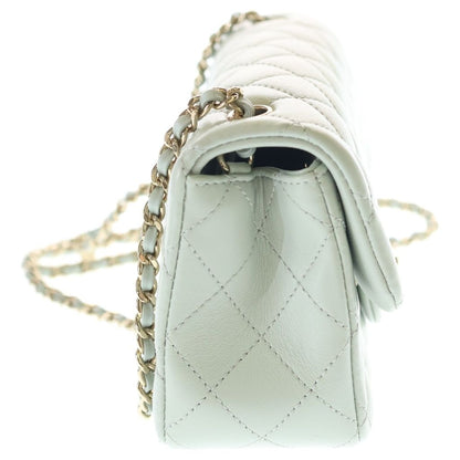 Chanel Mini Quilted 20 Chain Mini Shoulder Bag Pale Green Lambskin Gold — view 3