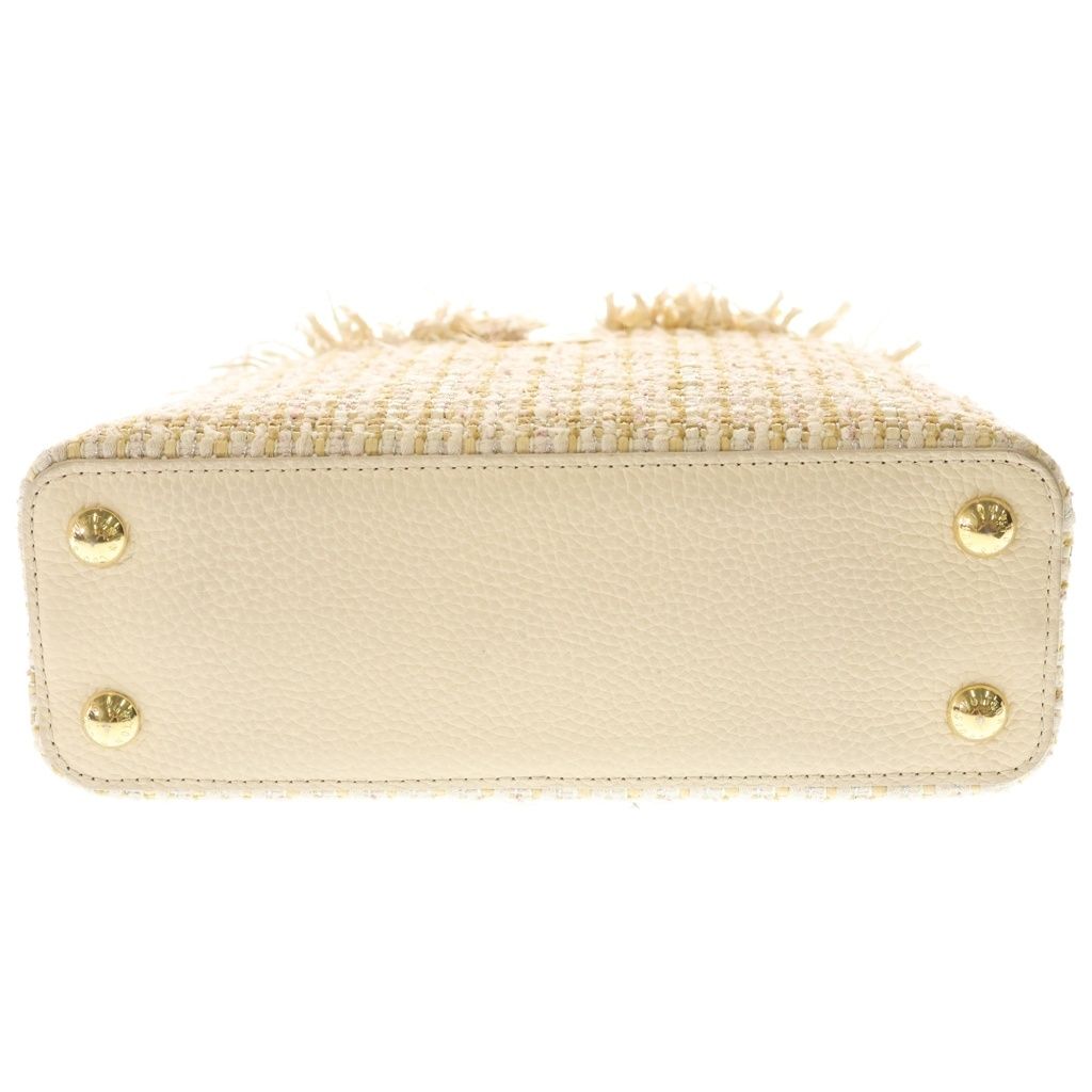 Louis Vuitton Capucines BB 2-Way Shoulder Bag Tweed Leather Gold — view 4