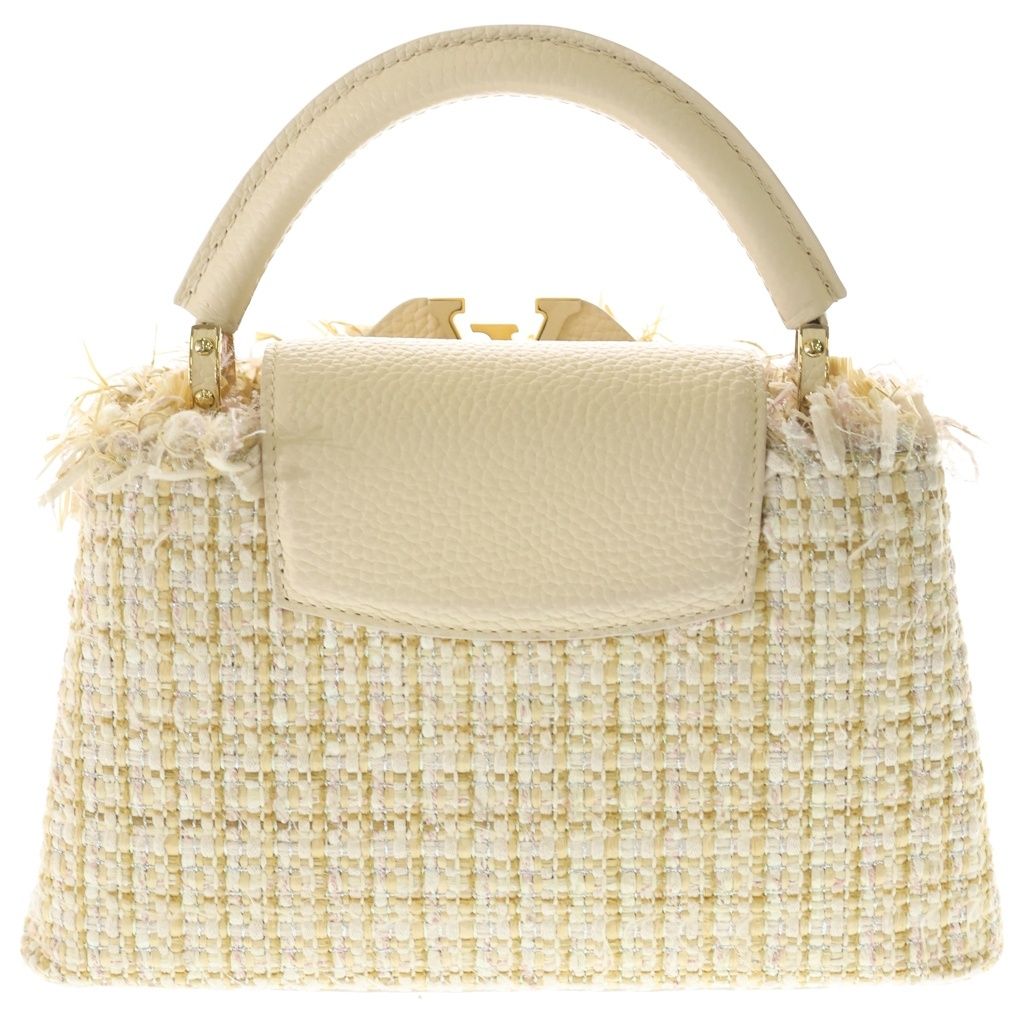 Louis Vuitton Capucines BB 2-Way Shoulder Bag Tweed Leather Gold — view 2