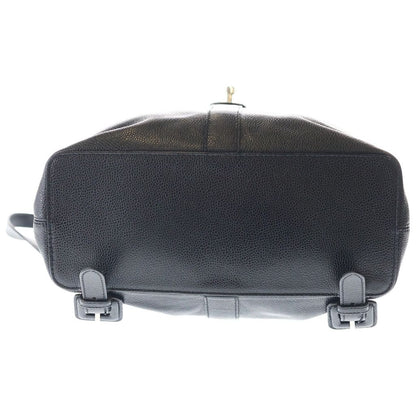 Chanel CC Logo Turnlock Backpack Black Caviar Leather Silver — view 4