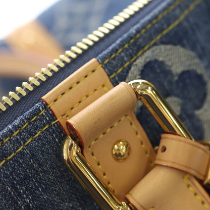 Louis Vuitton Monogram Denim Keepall Bandouliere 45 Boston Bag Gold Indigo — view 6