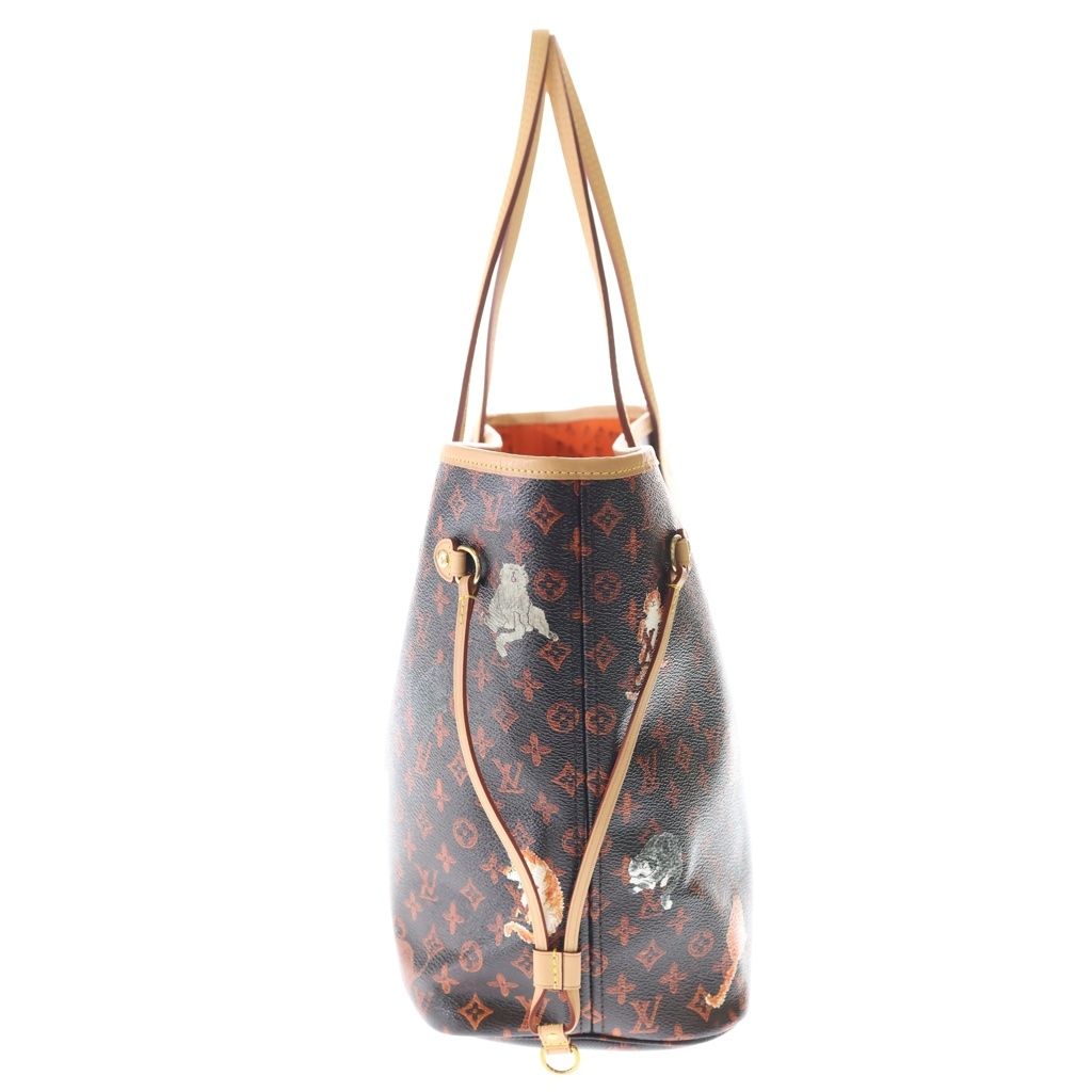 Louis Vuitton Catgram Neverfull MM Transformed Monogram Leather Hand Tote Gold — view 3