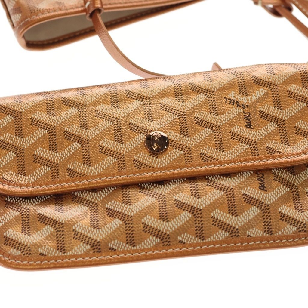 Goyard Limited Color Saint Louis PM Tote Blanc Metallic Orange Leather — view 6