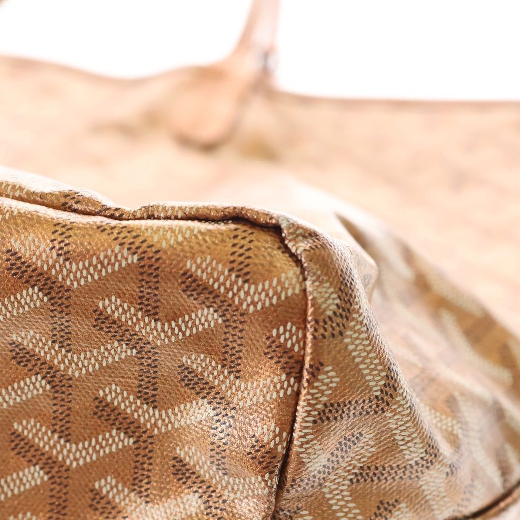 Goyard Limited Color Saint Louis PM Tote Blanc Metallic Orange Leather — view 7
